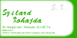 szilard kohajda business card